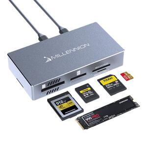 迈和伦5合1高速读卡器NVMe硬盘盒支持CFA+CFB+SD+TF+M.2 NVME SSD