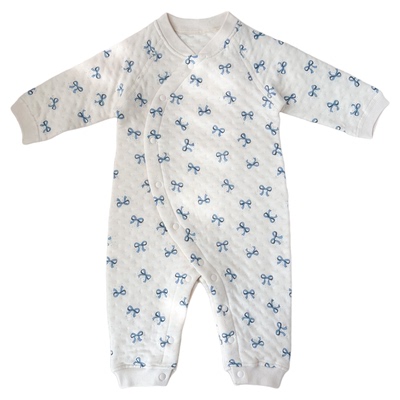 松软温暖~婴儿薄夹棉连体衣纯棉