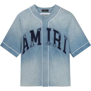 AMIRI 夏季男装 撞色LOGO印花短袖衬衫