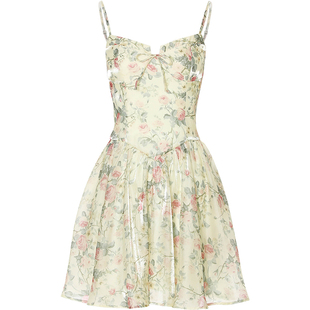 sincethen碎花连衣裙法式吊带裙度假穿搭高级感小裙子短裙女夏季