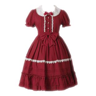 现货 草莓巫女Lolita裙原创设计娃娃领五色冰淇淋泡芙op公主裙