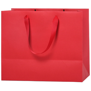 加厚横版手提纸袋服装手提袋定做红色礼品包装袋牛皮纸袋现货包邮