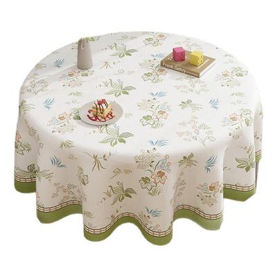 小清新圆桌桌布防水防油防烫免洗2025新款PVC圆形茶几台布餐桌布