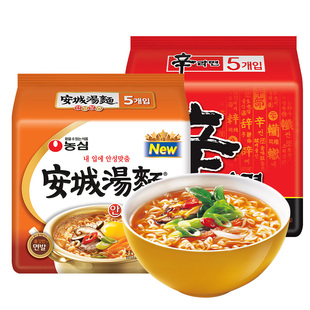 【自营】韩国农心安城汤面进口泡面方便面海鲜辛拉面韩式速食袋装