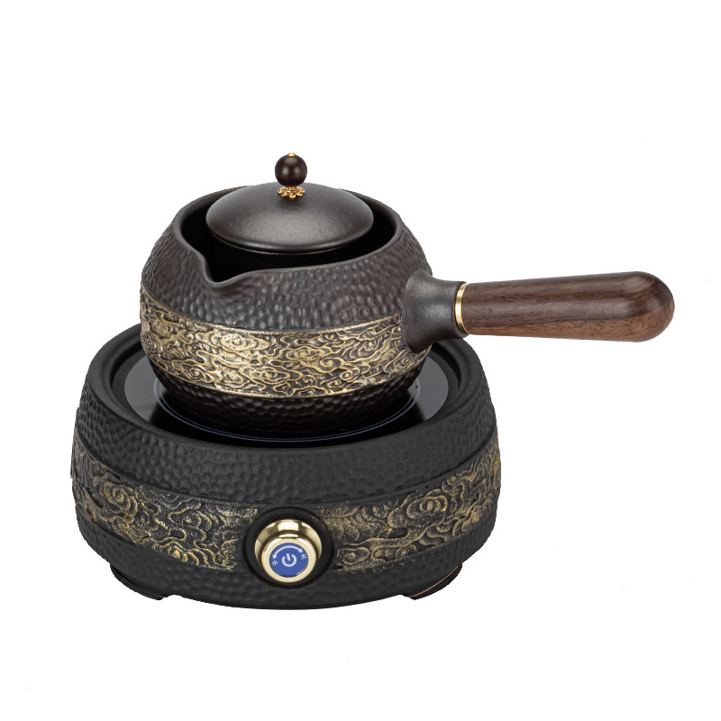 电陶炉煮茶壶耐高温陶瓷侧把茶壶煮茶器套装家用烧茶炉围炉煮茶炉