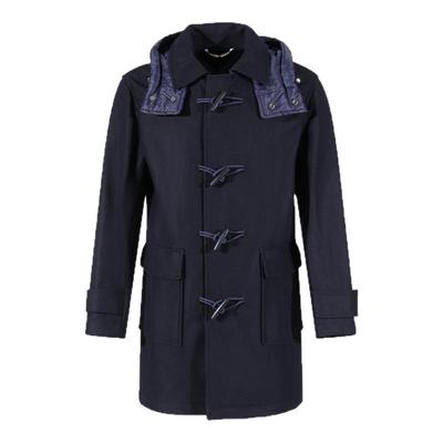 HugoBoss男士连帽中长款大衣