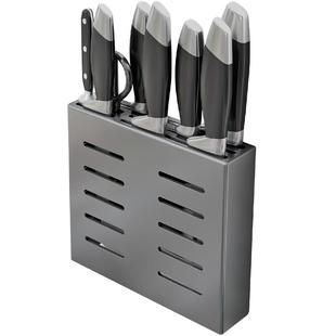 不锈钢枪灰厨房菜刀收纳置物架单独刀架壁挂式免打孔放刀具刀架子