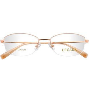 ESCADA艾斯卡达眼镜框女半框纯钛超轻小脸金丝气质小框眼镜架1009