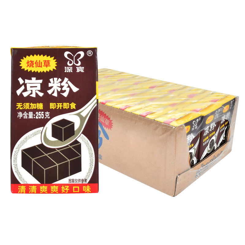 深宝黑凉粉255g/24盒烧仙草冻草粿即食饱腹奶茶零食岭南小吃