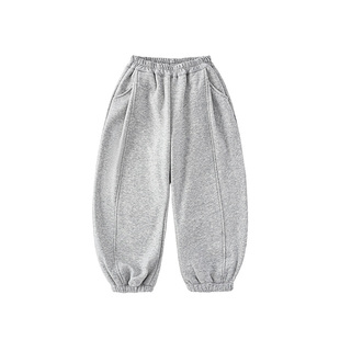 皇室童缘男童加绒裤子2025冬季新款儿童卫裤中大童束脚运动休闲裤