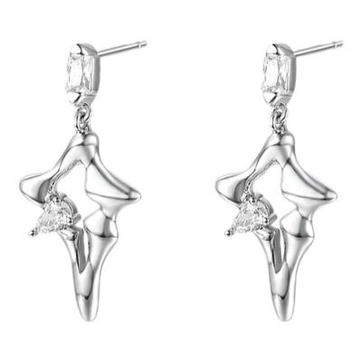 mfow无限四芒星耳环小众