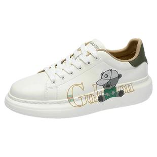 Goldlion男鞋官方正品春季新款高级休闲小白鞋子男士厚底增高板鞋