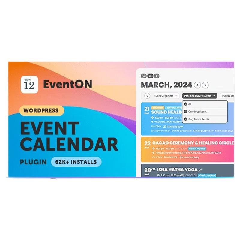 EventON 汉化中文版 虚拟活动事件精美日历WordPress插件 WP插件