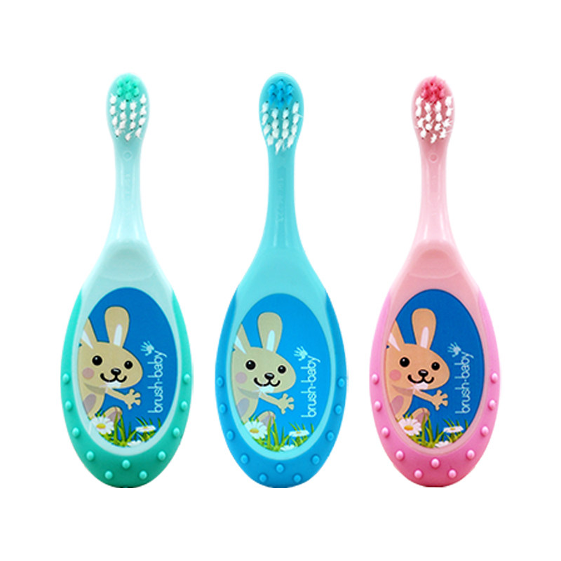 【自营】brushbaby百刷宝贝婴幼宝宝儿童乳齿训练牙刷0-3岁2支装