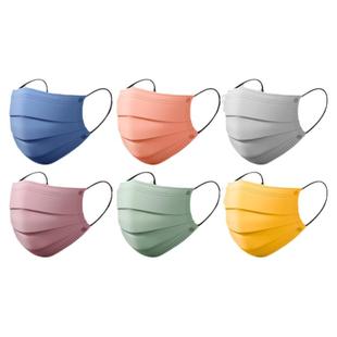 莫兰迪彩色一次性口罩高颜值女明星同款2022纯色可爱男潮款时尚版