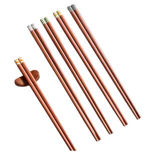 GOSHAWK新款红檀木筷子家用分人高档木质实木筷一人一色家庭专用