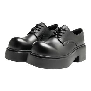 SGIRL TWTW英伦风粗跟厚底小皮鞋女巴黎大头乐福鞋百搭增高德比鞋