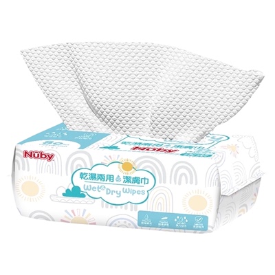 自营80抽干湿棉柔巾Nuby/努比
