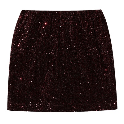 落落狷介亮片A字裙女半身裙