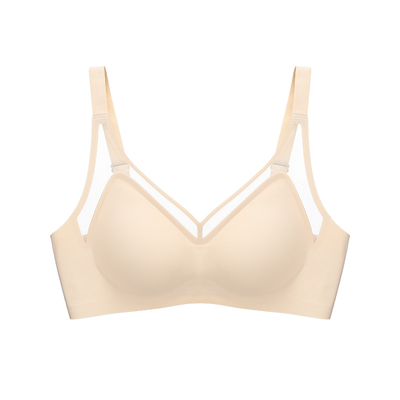 伊丝艾拉粉底液无痕肤色内衣女夏薄款软支撑无钢圈聚拢收副乳文胸