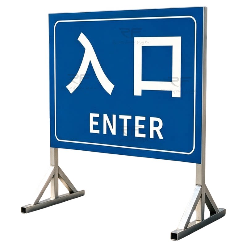 不锈钢立架出入口标志牌任意定制