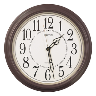RHYTHM日本丽声复古圆形客厅静音挂钟壁挂式时钟家用客厅装饰钟表