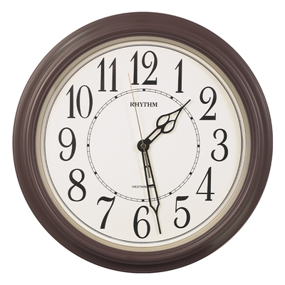 RHYTHM复古圆形客厅静音挂钟