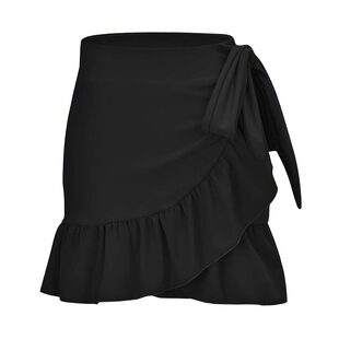 高腰遮肚显瘦泳裙荷叶边分体裙式泳衣单裙子罩裙半裙系带胖MM大码