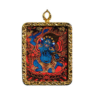 藏村不动明王手绘唐卡吊坠民族风男女款不动尊菩萨项链挂坠饰品