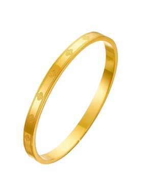 金包银手镯四叶草手环不掉色镯子