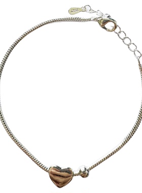 银手链s925银女士2025新款流行可爱爱心搭配转运珠超好看银手链女