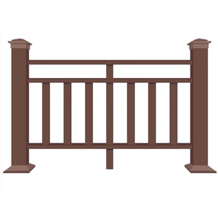 塑木护栏户外公园景区栈道木塑扶手栏杆室外湖边露台防腐木围栏