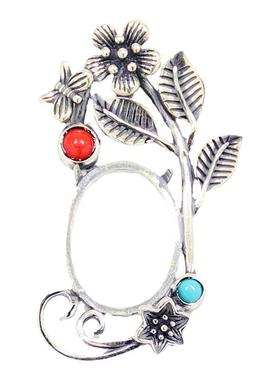 diy女款蜜蜡松石镶嵌吊坠空托