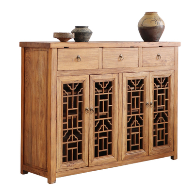 老中式边柜侘寂风实木落地柜子