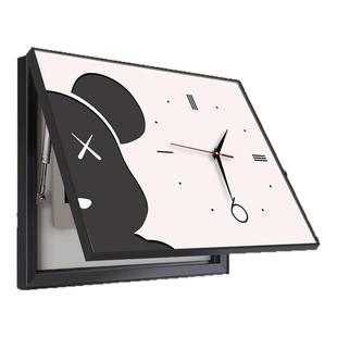 电表箱装饰画带钟表2024电闸配电箱盒遮挡简约时钟挂画免打孔遮丑