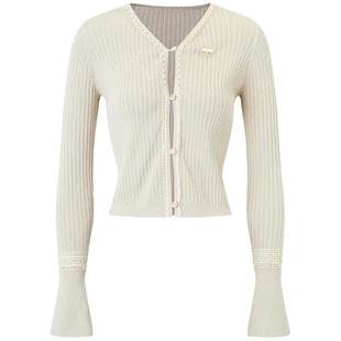 【英式雅皮士-商场同款】MAXRIENY精致复古感休闲珍珠蕾丝外套