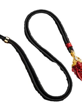 天然红朱砂饕餮剑形男旗舰店吊坠