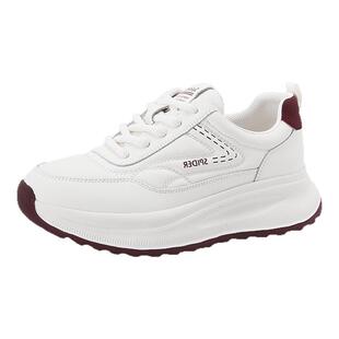 蜘蛛王女鞋2025秋季新款时尚百搭厚底增高休闲运动鞋系带小白鞋女