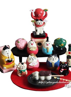 招财猫日式风贺岁章鱼手办摆件