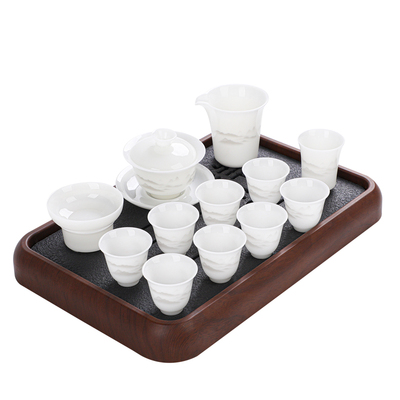 德化白瓷盖碗茶具茶杯套装礼盒