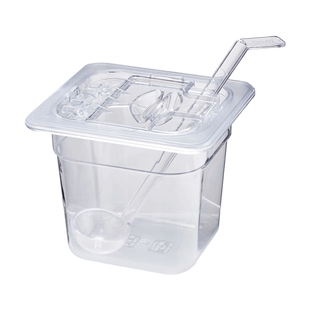 亚克力份数盆长方形加冰保冷透明分数盒奶茶店专用小料盒果酱盒架