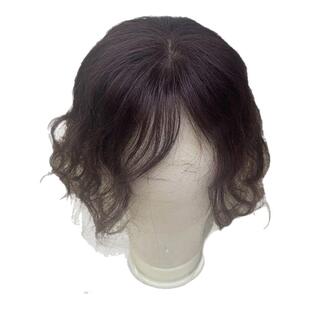 双递针卷发片遮头顶全真发大波浪补发片手织递针遮白发可随意分缝