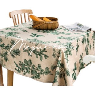 蔓越家  法式田园桌布轻奢复古高级感美式花鸟棉麻餐桌布茶几盖布