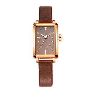 聚利时表时尚简约皮带长方形女士手表女复古皮带石英腕表气质女表