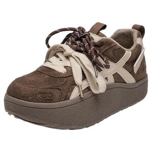 大东加绒保暖厚底老爹鞋女款2026新款秋冬小众不撞款丑萌增高鞋子