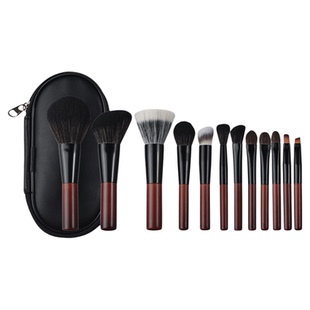 12支动物毛迷你化妆刷便携小套眼影鼻影点彩散粉刷子套装旅行全套
