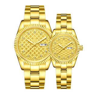 结婚礼物繁花联名上海表68周年纪念款金色年华自动机械表情侣对表