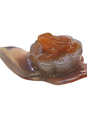 天然玛瑙俏色巧雕呱呱来财男女士吊坠挂件摆件蛙鸣福贵迷你手把件