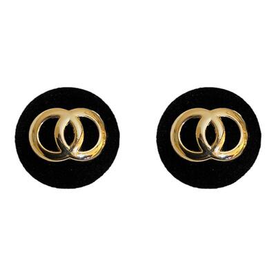 黑色植绒耳钉耳钉女耳饰