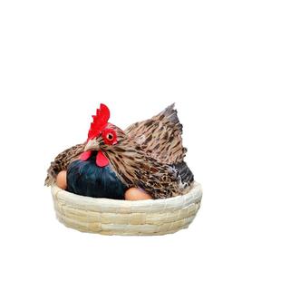 仿真鸡模型玩具假母鸡大公鸡摆件下蛋土鸡小鸡玩偶孵蛋鸡家禽动物